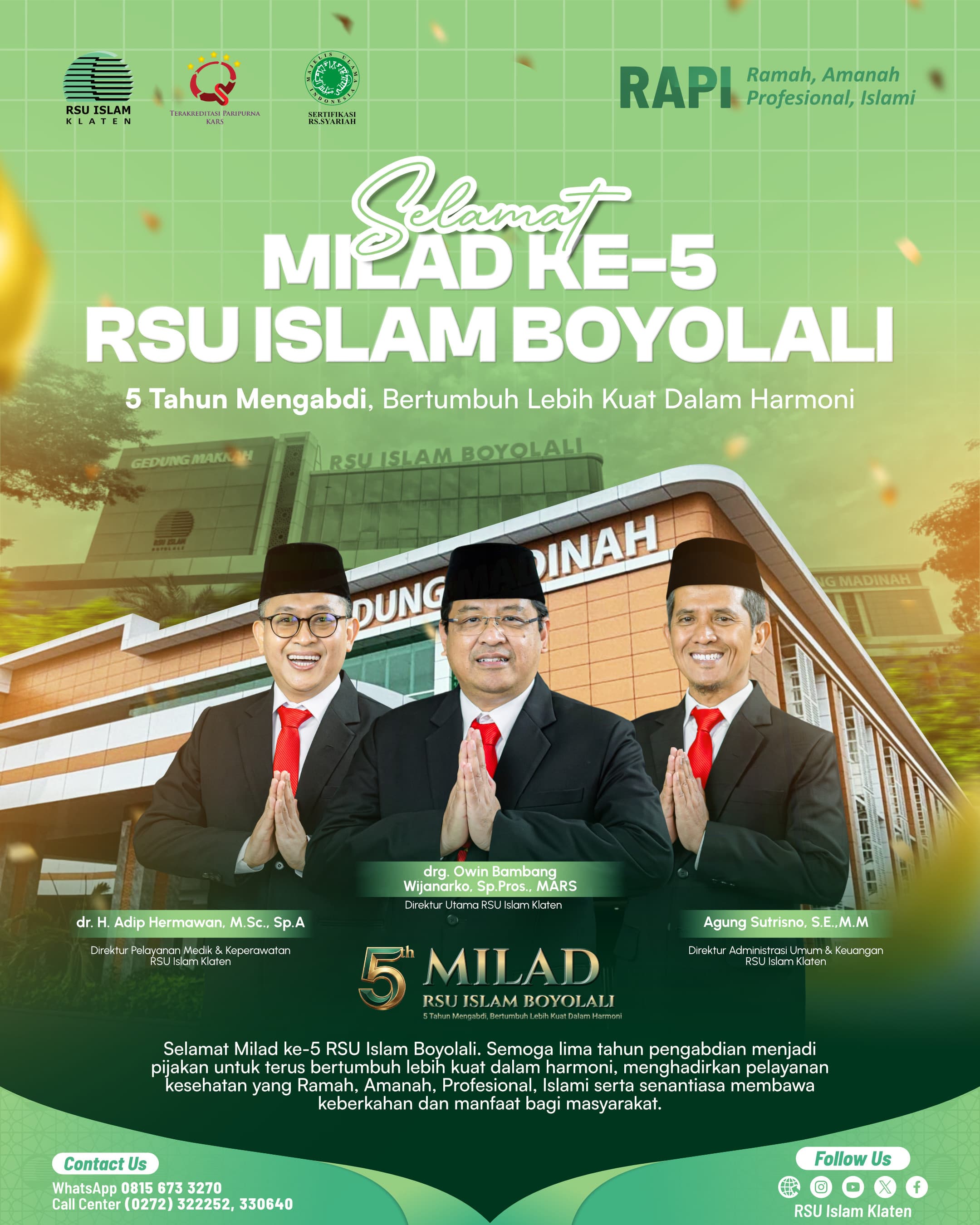 Selamat MILAD KE-5 RSU Islam Boyolali